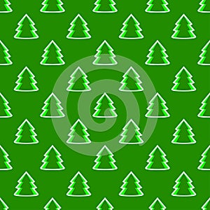 Christmas fir tree green art seamless pattern