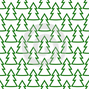 Christmas fir tree green art seamless pattern