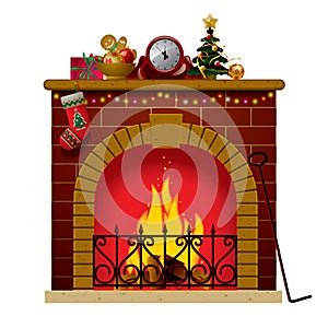 Christmas fireplace photo