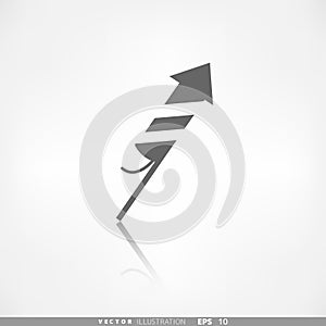 Christmas firework rocket icon vector illustration.