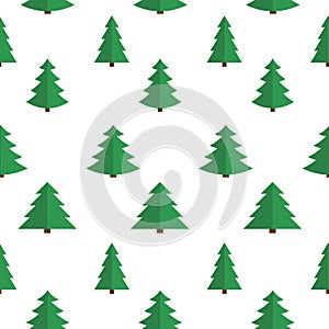 Christmas Flat Tree Seamless Pattern Background