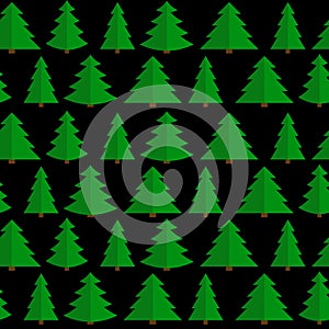 Christmas Flat Tree Seamless Pattern Background