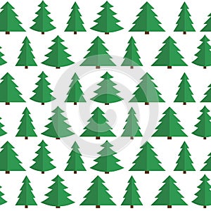 Christmas Flat Tree Seamless Pattern Background
