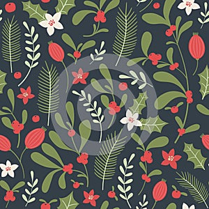 Christmas floral pattern