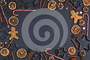 Christmas food border background