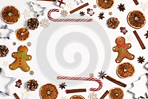 Christmas food frame isolated