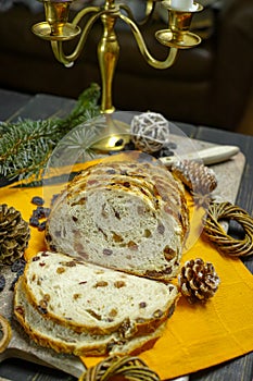 Christmas food - Fresh baked raisins bread