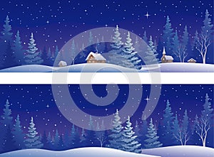 Christmas forest banners