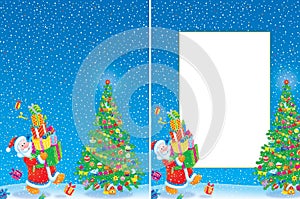 Christmas frame and background