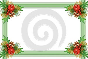 Christmas frame - ornament with green branch