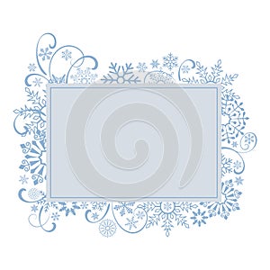 Christmas frame with snowflake ornament