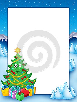 Christmas frame with tree 1