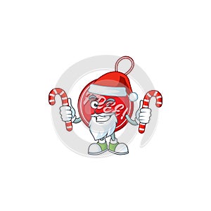 Christmas free tag isolated with mascot santa bring candy