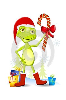 Christmas Frog Cartoon