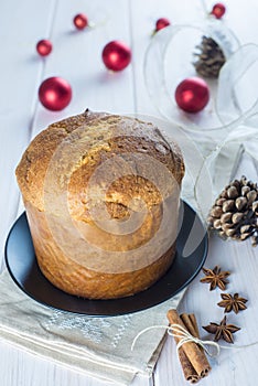 Christmas fruit cake panettone