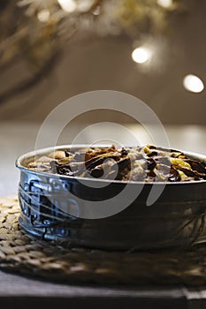 Christmas fruit cake on a table