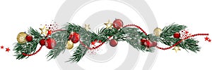 Christmas garland banner