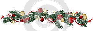 Christmas garland banner