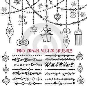 Christmas garland brushes,balls set