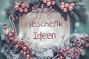 Christmas Garland, Fir Tree Branch, Geschenk Ideen Means Gift Idea photo