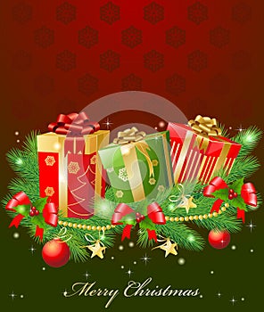 Christmas garland and gifts