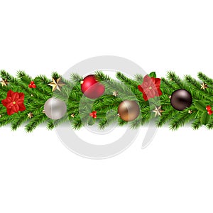 Christmas Garland Isolated White Background