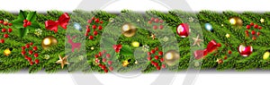 Christmas Garland Isolated White Background