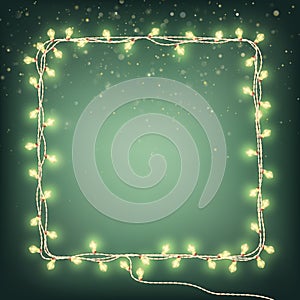 Christmas Garland lights, holiday background. EPS 10 vector