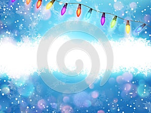 Christmas garland lights and snowflakes. EPS 10