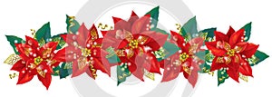 Christmas garland of poinsettia