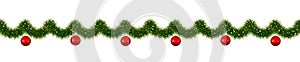 Christmas garland with red balls.