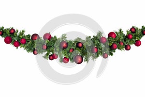 Christmas Garland with Red Baubles photo