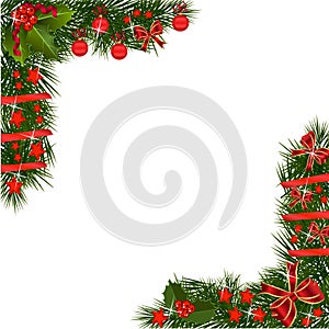Christmas Garland with red decorations