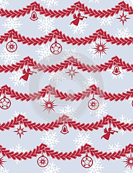 Christmas garland - seamless pattern