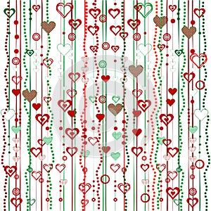 Christmas garlands with hearts