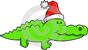Christmas Gator Vector