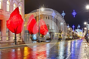 Christmas Gediminas prospect, Vilnius, Lithuania