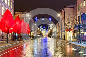 Christmas Gediminas prospect, Vilnius, Lithuania