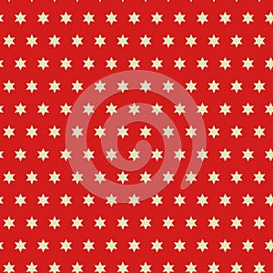 Christmas Geometric Pattern with Stars in Red and Golden