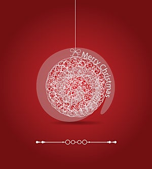 Christmas gift ball, applique background