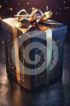 Christmas gift box on the ground, xmas wallpaper