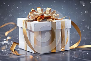 Christmas gift box on the ground, xmas wallpaper