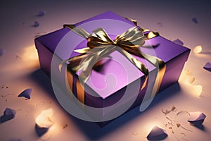 Christmas gift box on the ground, xmas wallpaper