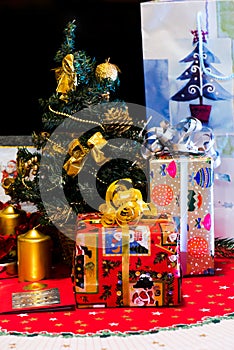 Christmas gift boxes with decoration