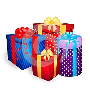 Christmas gift boxes vector