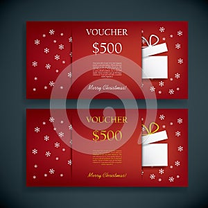 Christmas gift card voucher template with