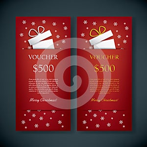 Christmas gift card voucher template with