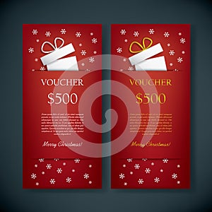 Christmas gift card voucher template with photo