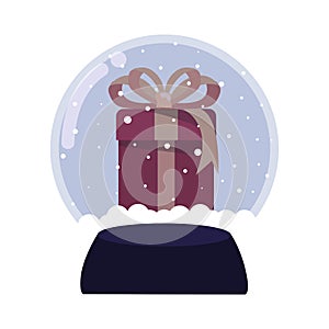Christmas gift snow globe decoration
