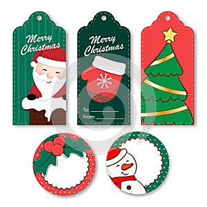 Set of Christmas gift tags